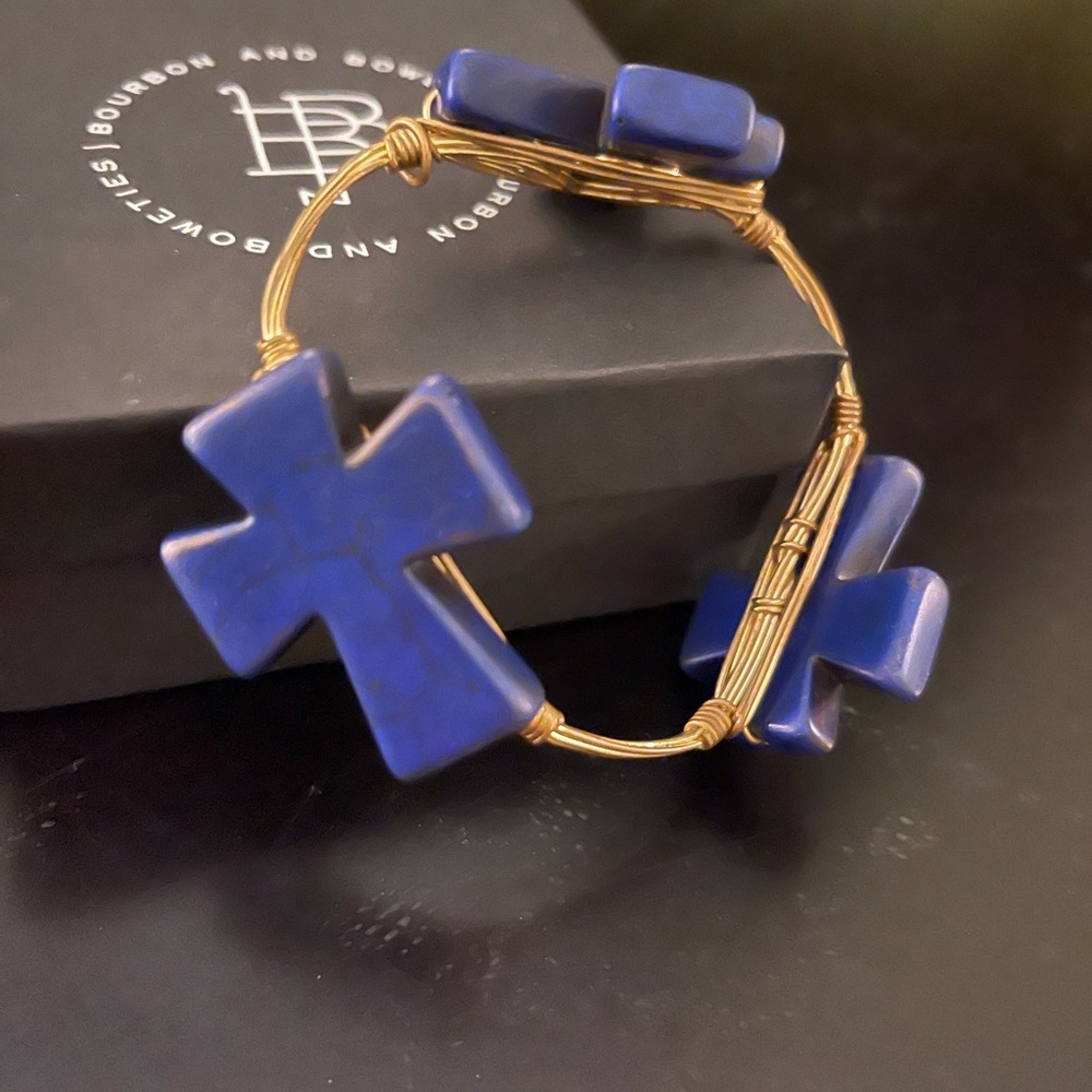 Bourbon and Bowties bangle cross bracelet.